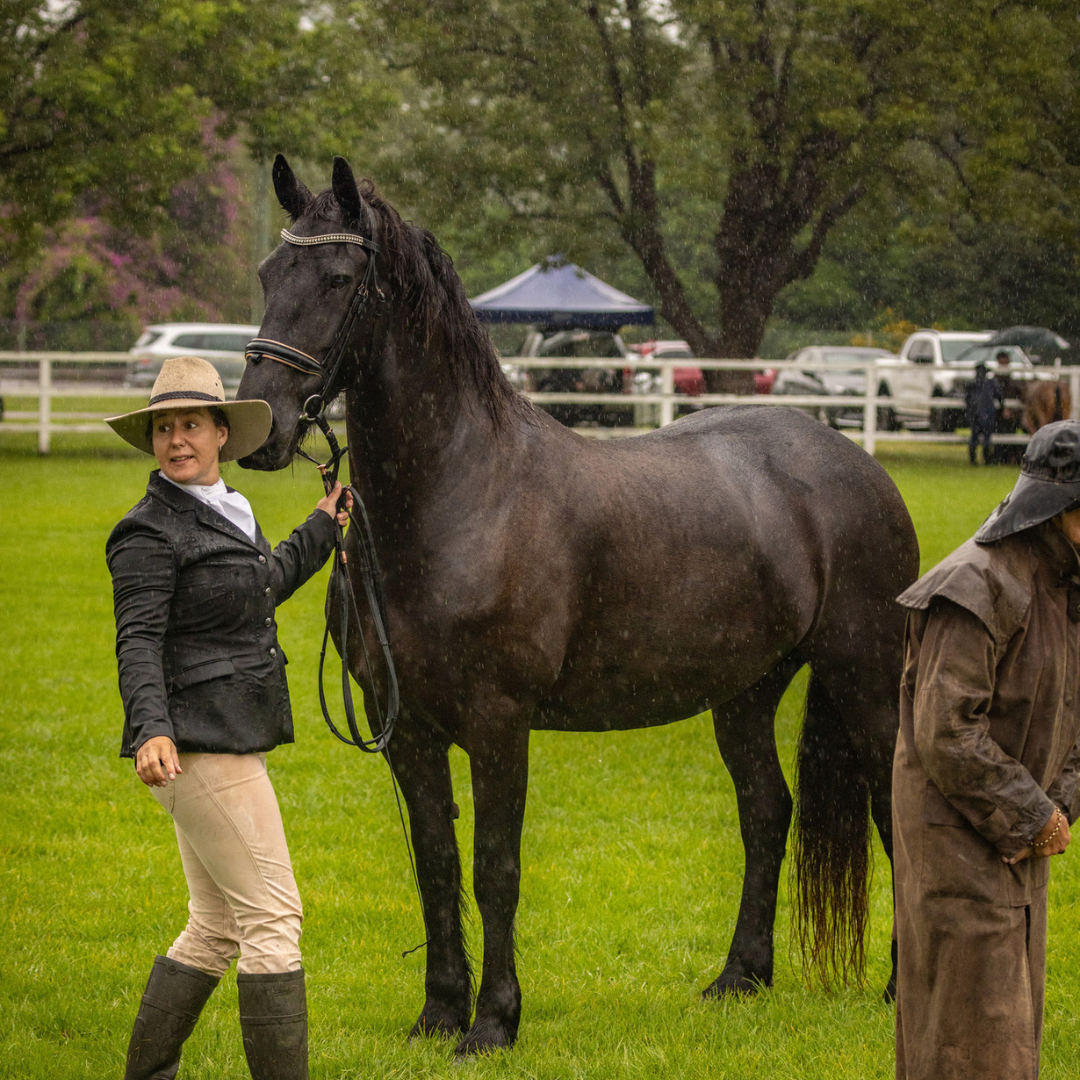 Nynke Van Gelder at Stroud Show 2024 in the Rain